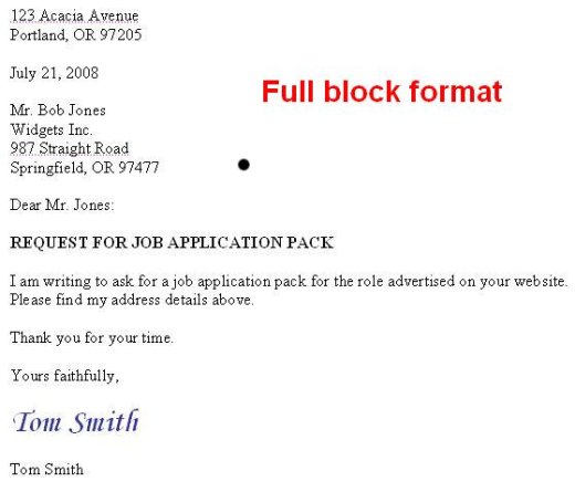 Hereâ€™s a full block format letter