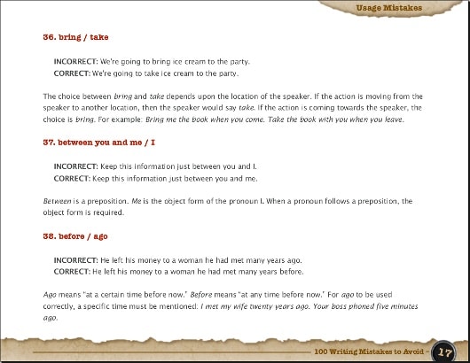 writing mistakes sample writing mistakes sample
